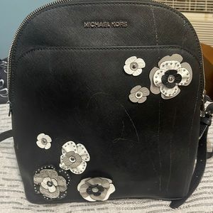 Michael Kors backpack black with flowers